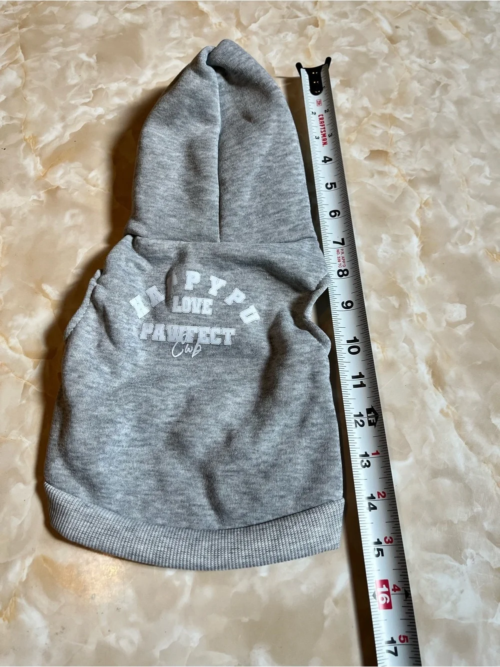 Grey Pet Hoodie with Blue Check Lining